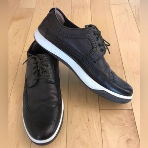 Rudsak mens platform sneakers leather dark brown Sz 45/11